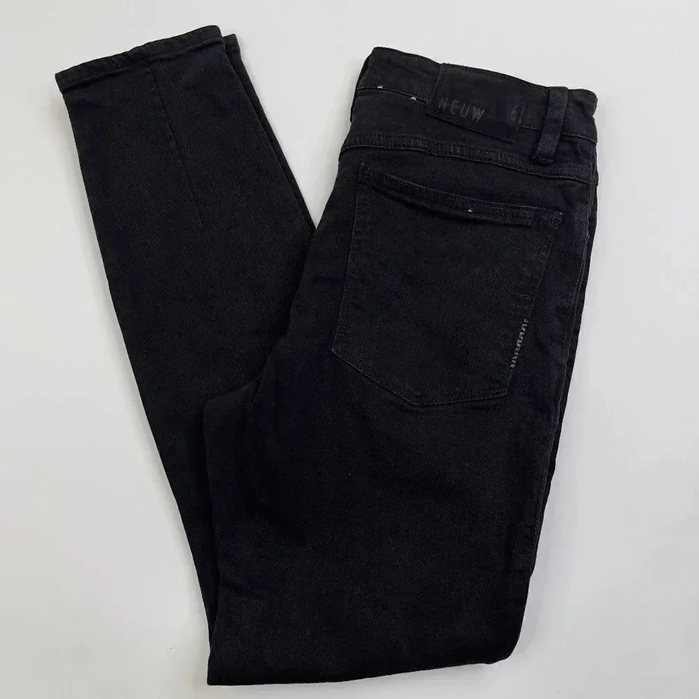 Neuw Mid Rise Black Vintage Skinny Jeans